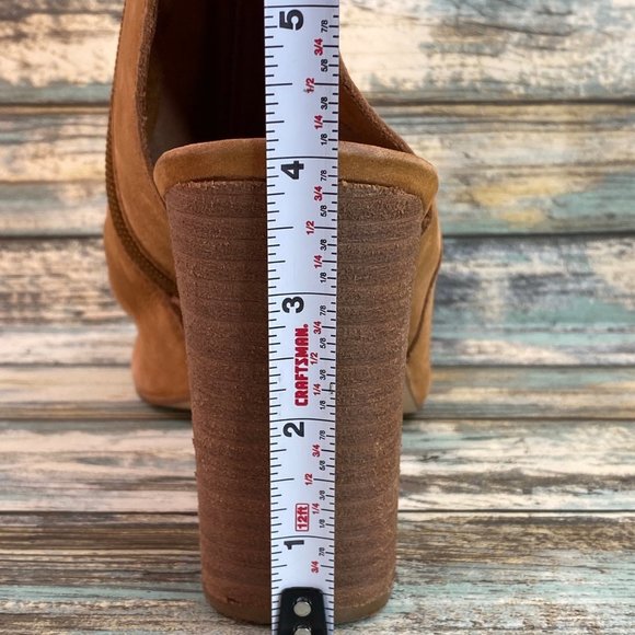 Steve Madden Tulisa Womens Size 10M Ankle Boot Brown Nubuck Leather Open Toe Zip - Picture 10 of 11